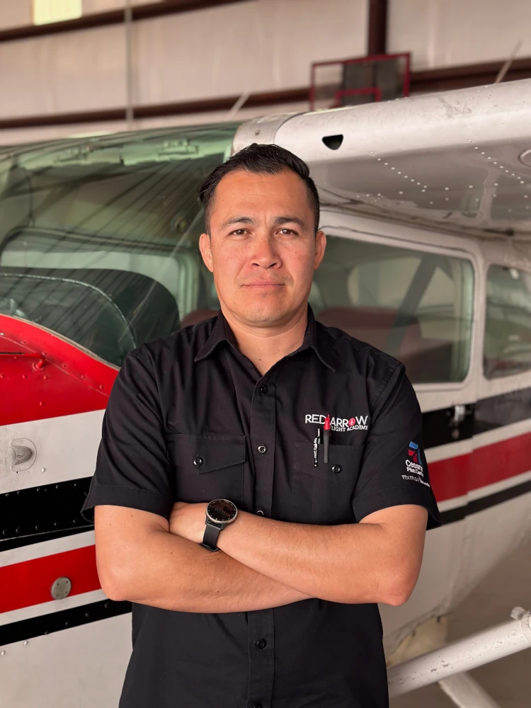 Assistant Chief Flight Instructor Gilbert Rodriguez at Red Arrow Flight Academy