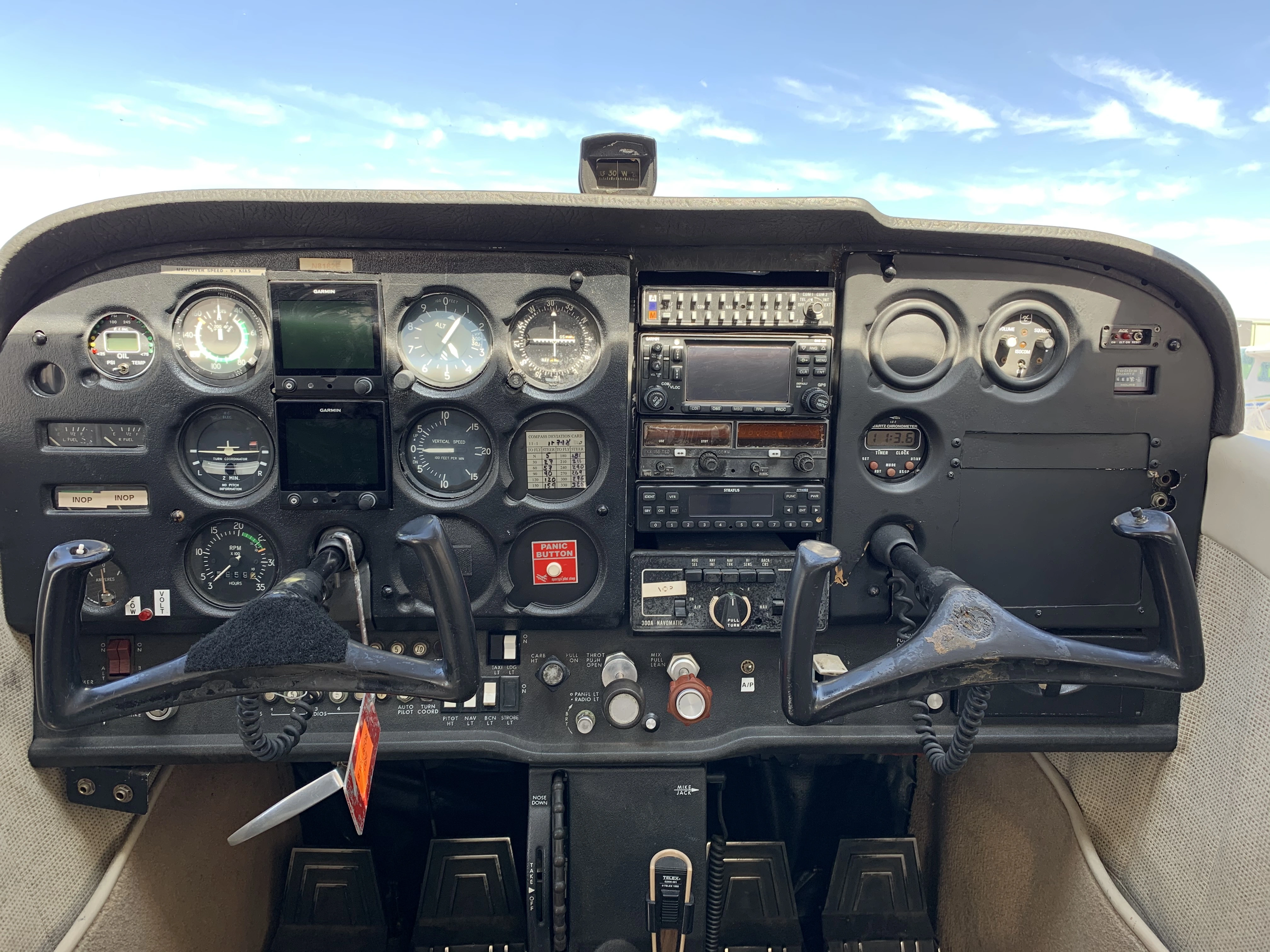 Typical insturment panel of a Cessna